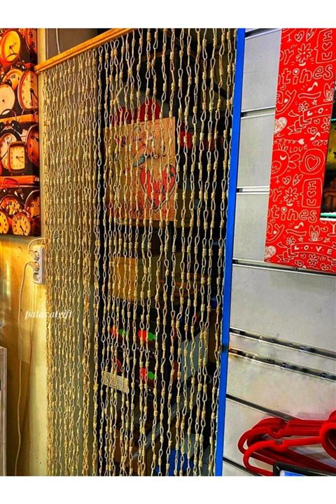 Patavat Hasır Kapı Süsü 36 Sarkıt 90*200 Cm Dekoratif Naturel Renk