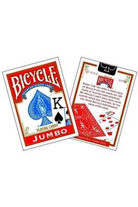 BAZAAR 4 Bicycle Jumbo Index Poker Oyun Kartı - Kırmızı