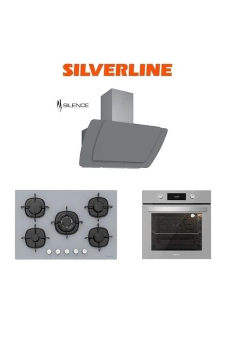 Silverline Gri Cam Ankastre Set (3373 Misto 60+cs5365s01+bo6504s01)