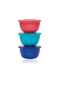 Tupperware Renkli Yuvarlak Kaplar 3'lü Set