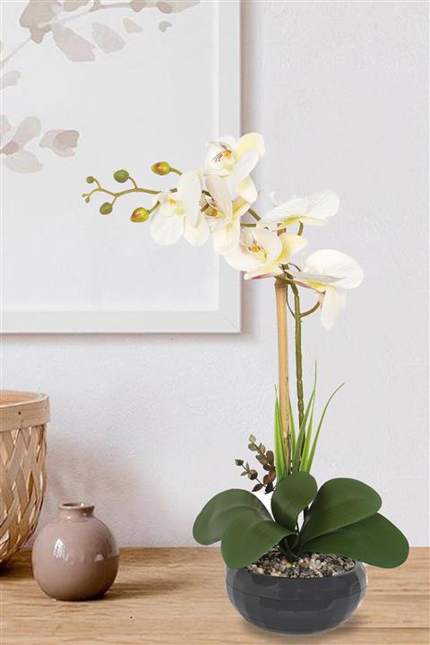 bappay Dekoratif Prizma Saksıda Islak Orkide Yapay
