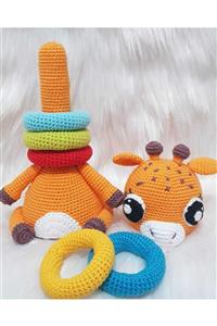 ON MARİFET Turuncu Amigurumi Eğitici Örgü Oyuncak