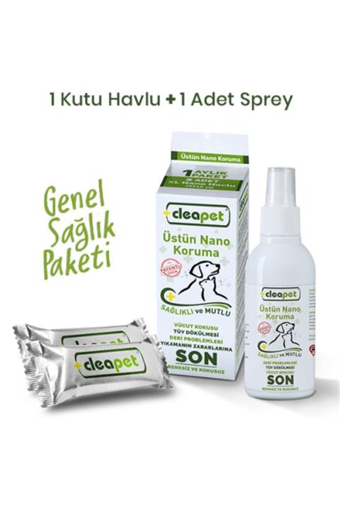 Cleapet Genel Sağlık Paketi ( 1 Adet Havlu + 1 Adet Sprey )