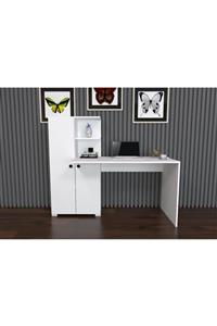 DECOMECH Desk Kapaklı Dolaplı Çalışma Masası - Beyaz