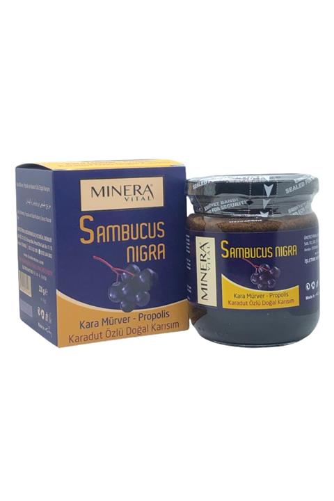 MİNERA VİTAL Sambucus Nigra Kara Mürver Propolis Karadut Karışım Macun 230 Gr.