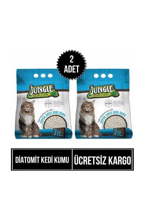 Jungle Diatomit Kedi Kumu 7 Lt Süper Emici X 2 Adet