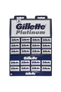 Gillette Platinum Tıraş Bıçağı Çift Kenarlı Jilet 5x20'li (100'lü) Kartela