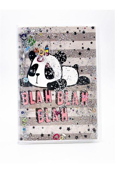 PASİFİK HOME Panda Simli Ve Sulu Kapaklı Rengarenk Sayfalı Mini Defter