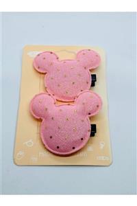 Leylayaziciaksesuar Kız Çocuk Pembe Mickey Toka