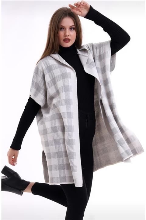 seba butik Trıko Kapşonlu Panço