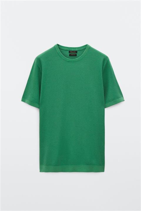 Massimo Dutti Erkek Kısa Kollu Pamuklu Triko T-Shirt 00914420