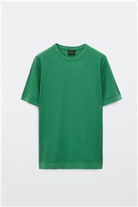 Massimo Dutti Erkek Kısa Kollu Pamuklu Triko T-Shirt 00914420