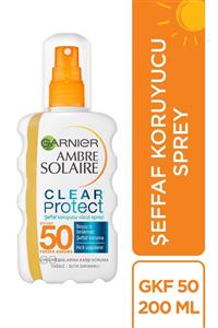 Garnier Ambre Solaire Clear Protect Şeffaf Güneş Koruyucu Vücut Spreyi Gkf50 200ml