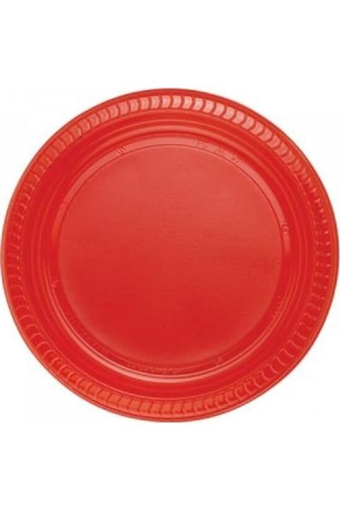 RollUp Kırmızı Plastik Yuvarlak Tabak