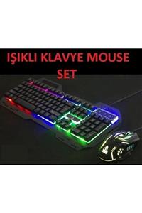 JUNGLEE Oyuncu Klavye Mouse Seti Led Işıklı Usb Girişli Kablolu Pg8014 Siyah