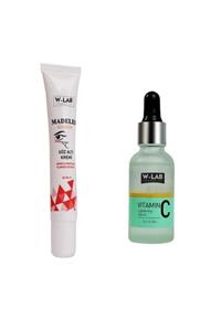 WLab Kozmetik W Lab Madeleb Göz Altı Kremi + C Vitaminli Serum Set