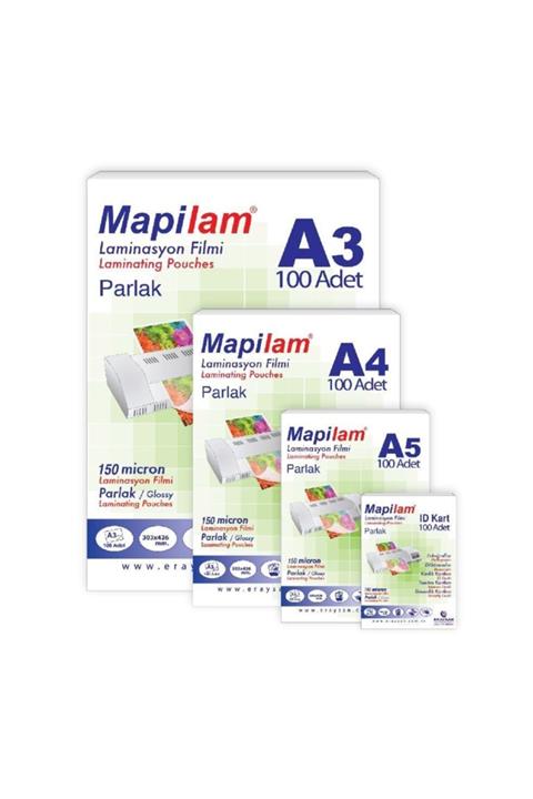MAPİLAM 150 Mic. Parlak Laminasyon Filmi (a4) 100 Lü