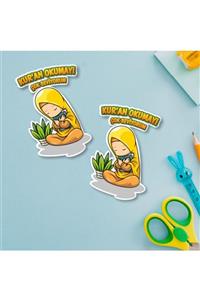 MuslimWalk Kur’an Okumayı Seviyorum Kız Çocuk Sticker (2 Adet)