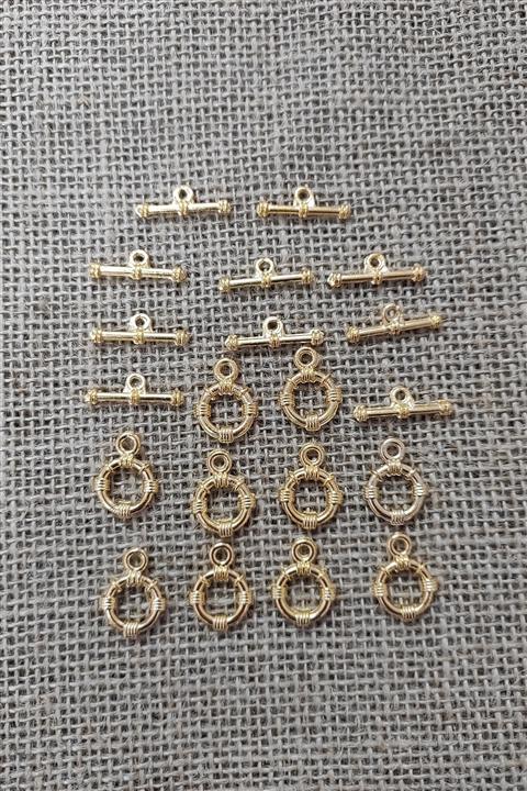 platin hediyelik 10 Çift Sarı Renk T Kapama Kolye Bileklik Klipsi Kancası