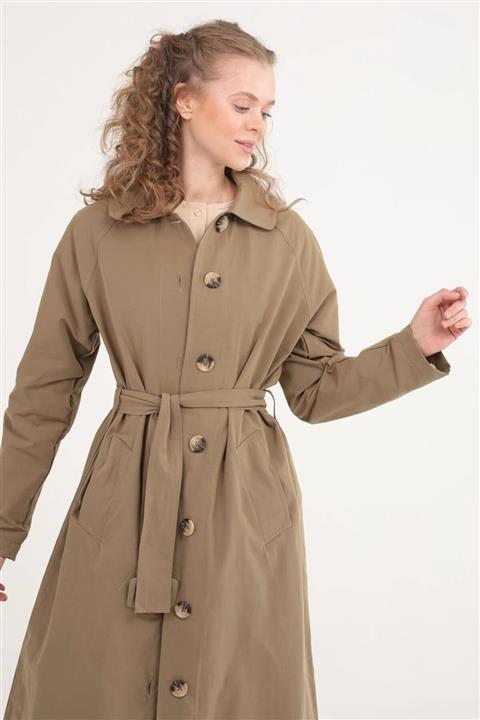 mavi limon Klasik Trençkot