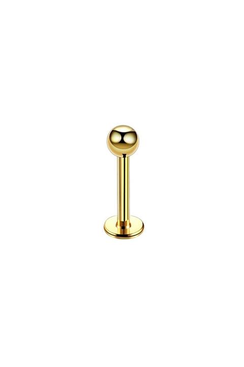 Salyangoz Company Cerrahi Çelik 6mm Arkası Düz Barlı Gold Renk Küçük Boy Piercing Glddz01