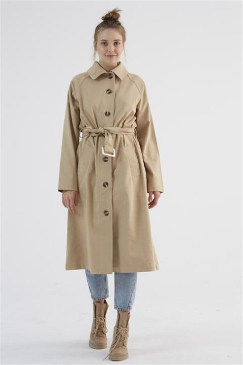 mavi limon Kadın Kanvas Trençkot