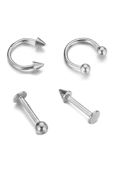 Salyangoz Company 4 Adet Çelik C Piercing Tragus Helix Kıkırdak 2 Farklı Boy Sl4p6v8