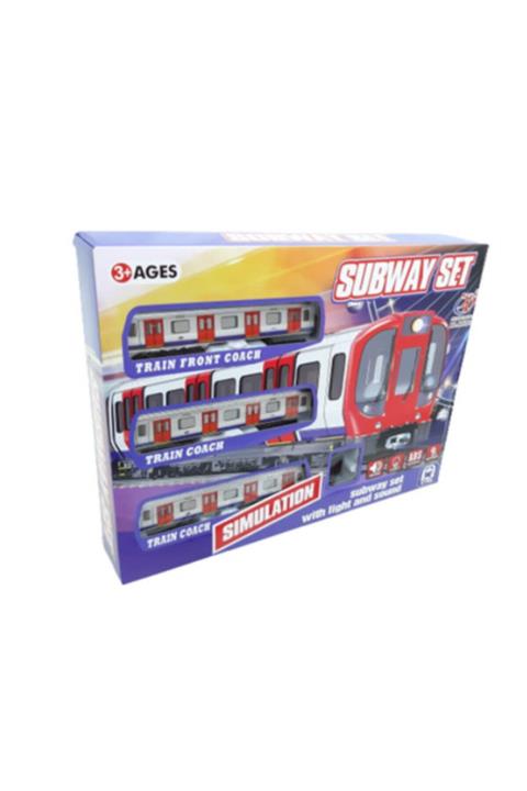 CanEm Pilli Işıklı Sesli Subway Set Metro Tren Seti (17 Pcs)