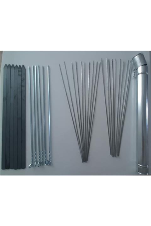 Uzel Mangal Şiş Seti 6 Adana Kebap, 6 Patlıcan, 10 Ciğer, 10 Kuşbaşı, Şiş Kutusu (60 Cm.)