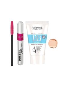 Farmasi Double Lash Extend Çift Etkili Maskara+ Bb Krem Açıktan Ortaya 50 Ml 02- 2'li Set