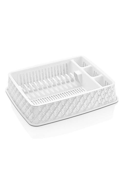 ASlife Örgü Bulaşıklık Tabaklık Beyaz