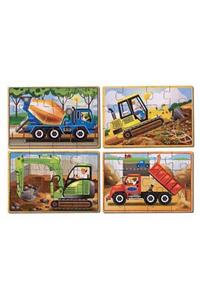 Melissa & Doug Melissa&doug Ahşap 12x4 Puzzle Seti - Inşaat Araçları Yapbozu