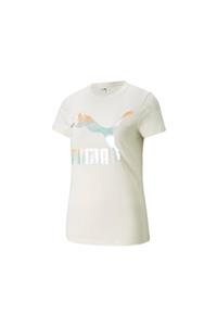 Puma Classics Logo Tee Kadın Günlük Tişört 53007788 Krem