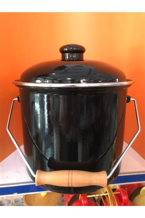 Esence Hediyelik Emaye Yoğurt Bakraç 3l Siyah