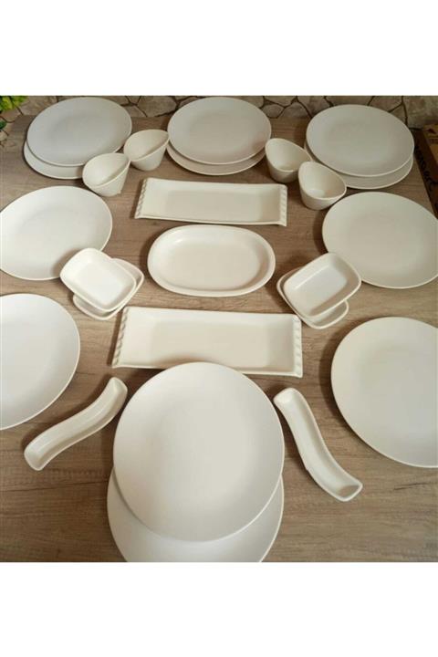 Bera Kahvaltı Takımı 25 Parça 12 Kişilik Mat Beyaz