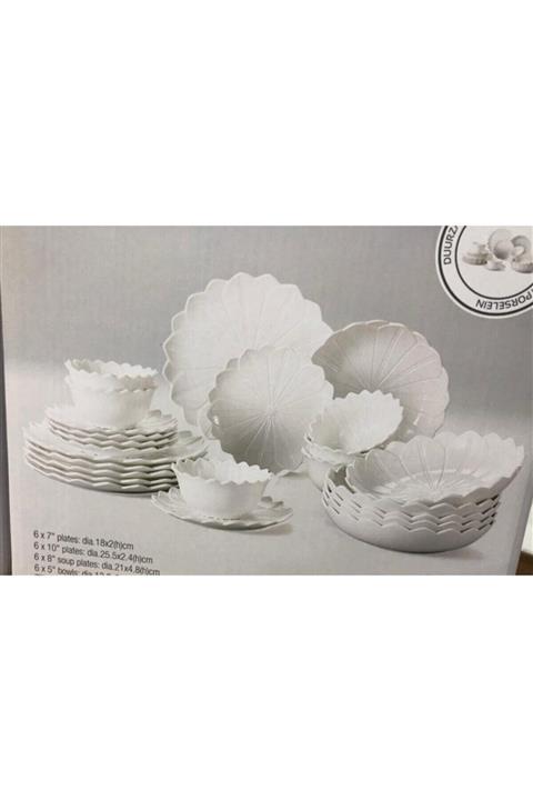 TEKBİR PORSELEN 24 Parça Papatya Model Yemek Takımı