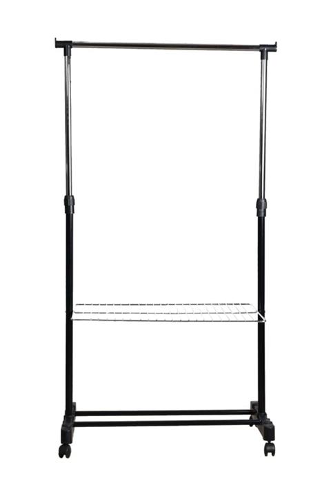 Sword Pazarlama Teleskopik Tekerlekli Raflı Elbise Askısı