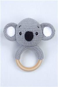 Modakids Gri Organik El Yapımı Amigurumi Koala Çıngırak Oyuncak