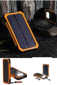 esmelen Sağlam Yapısıyla Su Geçirmez Özellikli Solar Güneş Enerjili 12000mah Powerbank Taşınabilir Powerbank