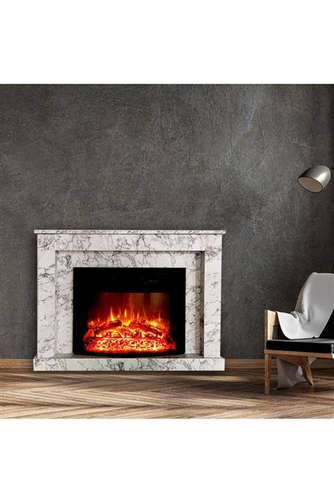 DLC 1112b 1800 W Mermer Desenli Dekoratif Elektrikli Şömine