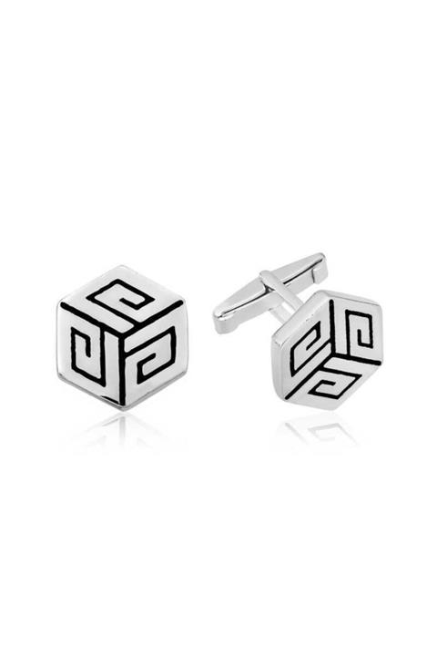 Gumush Gümüş Vintage Desenli Petek Kol Düğmesi