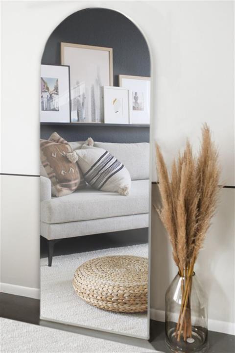 Hüma's Dekoratif Oval Boy Aynası Beyaz 180 X 60 Cm