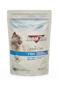 Çağatay Bonacibo Soslu Uskumru-balıklı Pouch Yetişkin Kedi Yaş Maması 85 Gr X12 Adet