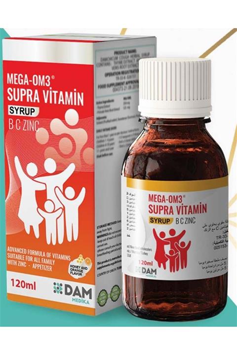 DAM Mega-om3 Supra Vitamin Şurup 120 ml