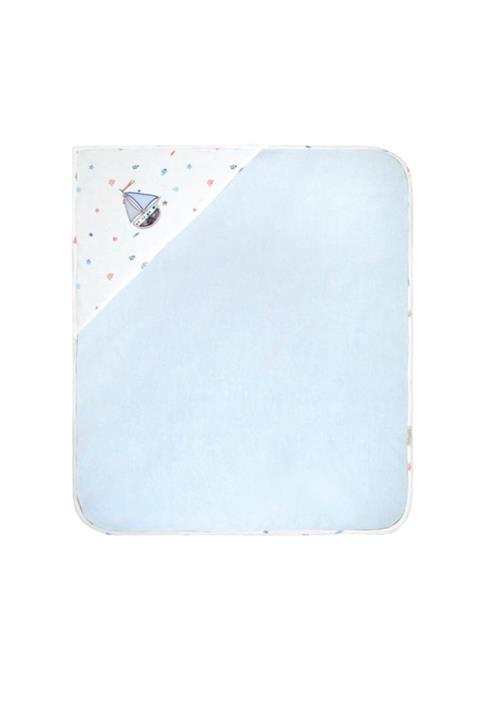 BABYCOOL Yenidoğan Erkek Bebek Banyo Havlusu %100 Pamuklu 80 X 72 Gemi Figürlü Babydola