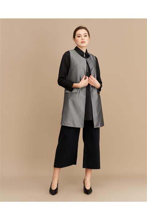 QRAS Kadın Gri Sıfır Kol Yelek