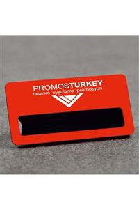 PROMOSTURKEY Kırmızı Metal Pencereli Yaka Isimliği