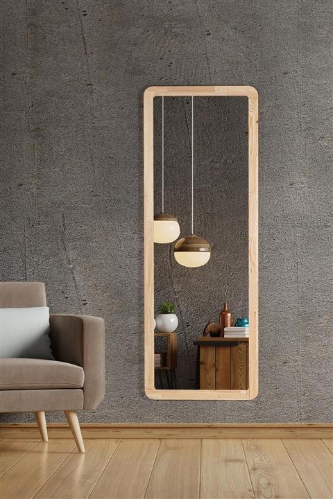 bluecape Curved 45x145 Doğal Masif Antre Koridor Duvar Salon Mutfak Banyo Wc Ofis Çocuk Yatak Odası Boy Ayna