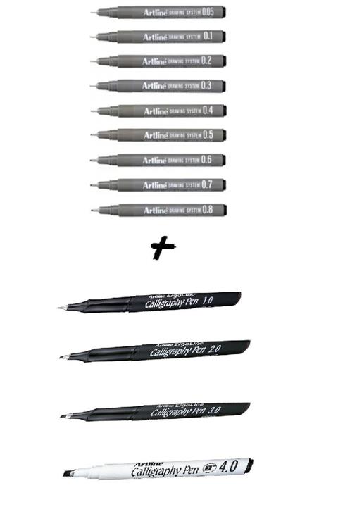 artline Drawing Ve Kaligrafi Kalem Seti 13'lü
