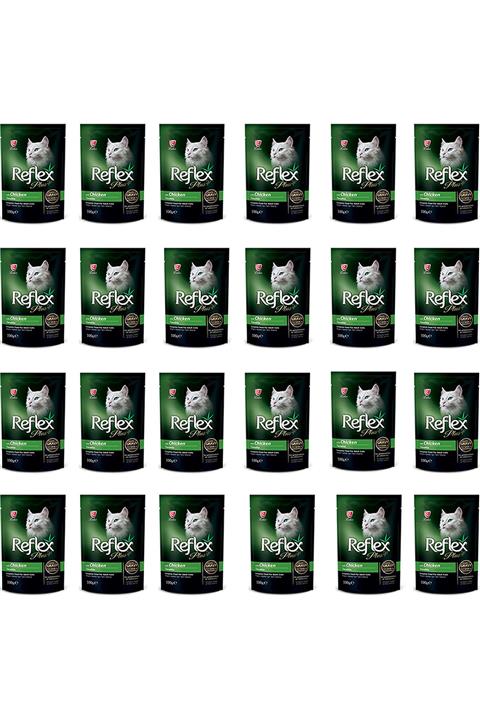 Reflex Reflex Plus Tavuklu Et Parçacıklı Kedi Konservesi 100 Gr 24'LÜ SET